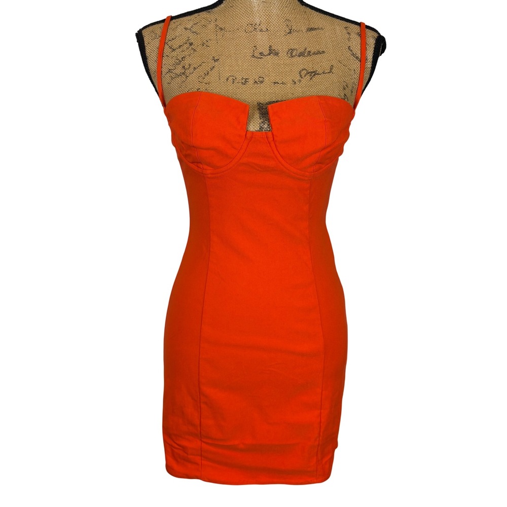 NWT Michael Costello x REVOLVE Noelle‎ Mini Dress Red Orange Bodycon Size XS